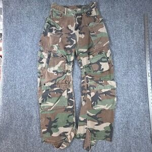 Unbranded Woodland Camo Multi Pocket Cargo Pants Mens Medium Green Brown Utility